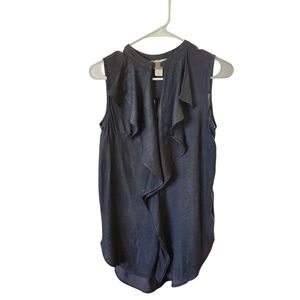 H&M Dark Charcoal Blouse with Metal Clasp